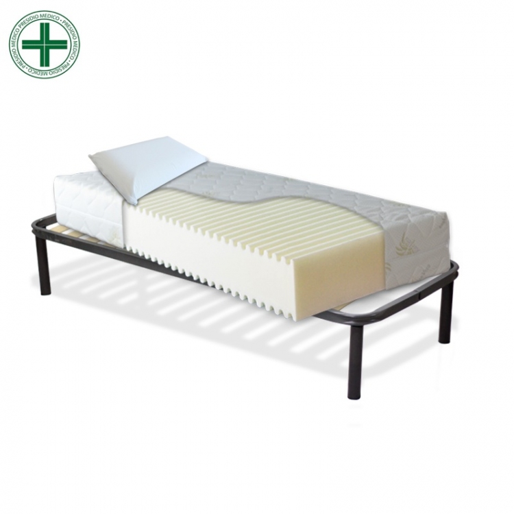 KIT IRENE - Materasso in Water Foam antiacaro alto 20cm  con rete a doghe + cuscini