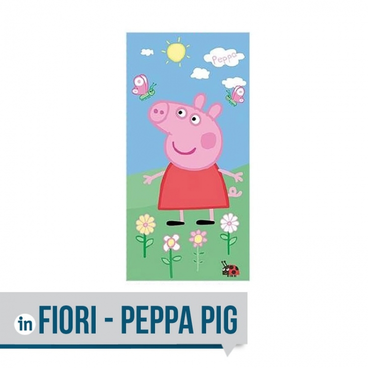 Telo Mare Fiori Peppa Pig © 100% cotone 75 x 150 cm