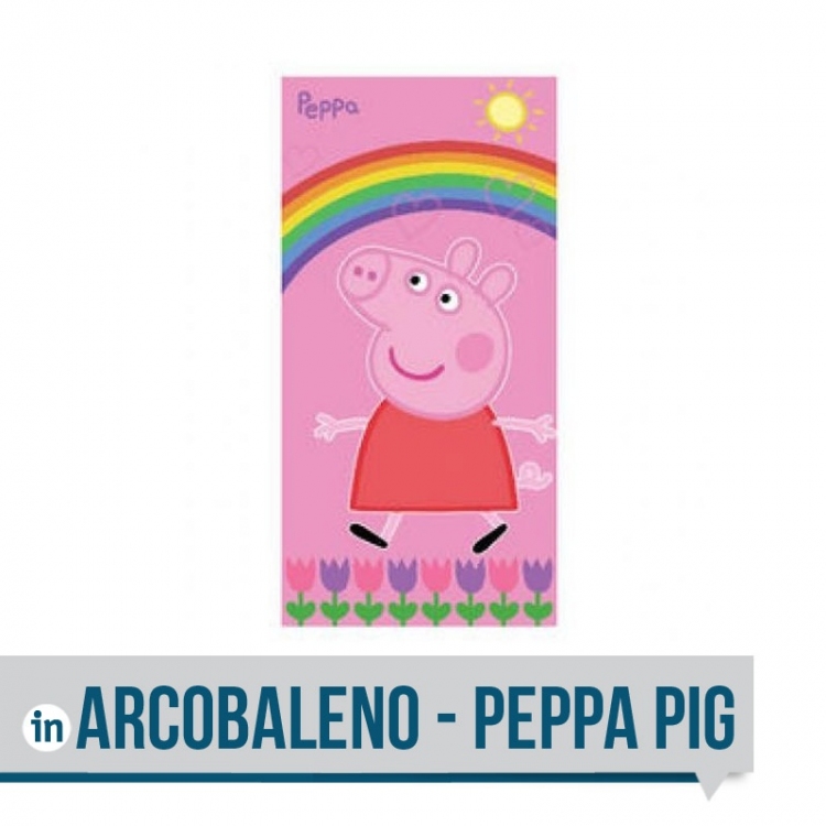 Telo Mare Arcobaleno Peppa Pig © 100% cotone 75 x 150 cm