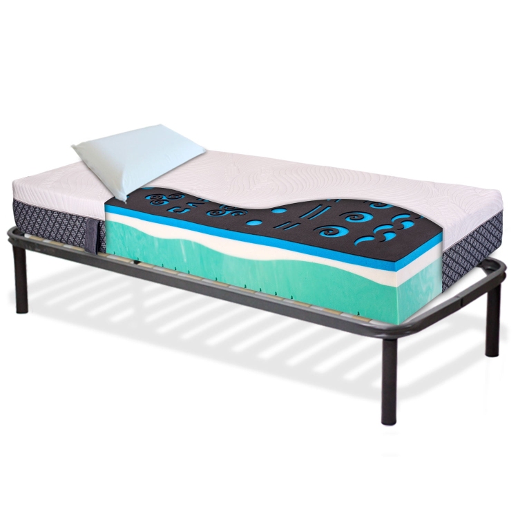 KIT GALAXY - Materasso carbon memory fresh gel + Rete a doghe + Cuscini Memory