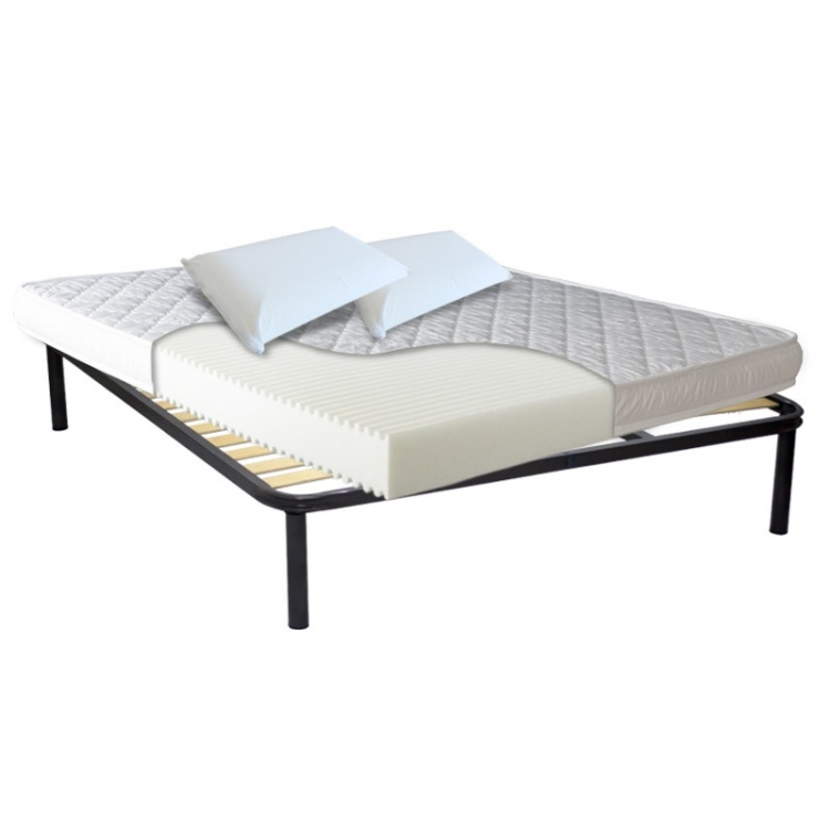 KIT FILOMENA - Materasso in Water Foam antiacaro H12 cm pieghevole per brandine con rete a doghe + cuscini InMaterassi - 3