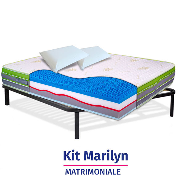 KIT MARILYN – Materasso in Memory e Lattice + rete a doghe + cuscini InMaterassi - 2 KIT MARILYN – Materasso in Memory e Lattice + rete a doghe + cuscini InMaterassi - 2