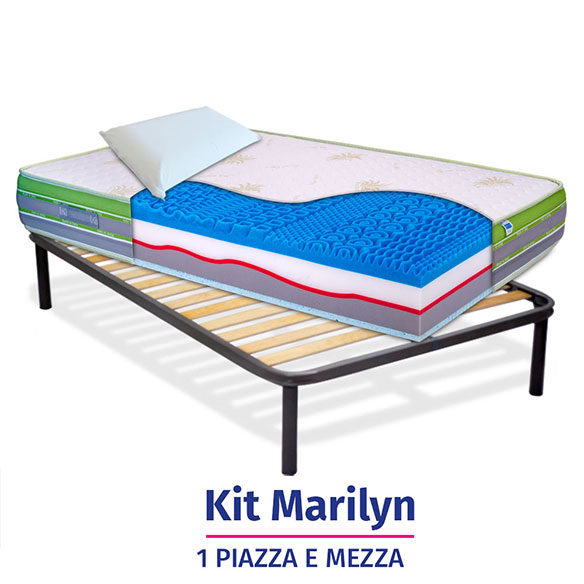 KIT MARILYN – Materasso in Memory e Lattice + rete a doghe + cuscini InMaterassi - 4 KIT MARILYN – Materasso in Memory e Lattice + rete a doghe + cuscini InMaterassi - 4