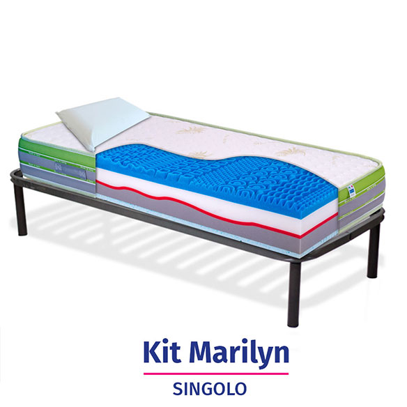 KIT MARILYN – Materasso in Memory e Lattice + rete a doghe + cuscini InMaterassi - 6