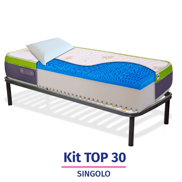Materasso in memory gel, Alto 30cm, Ortopedico con rete a doghe + cuscini - KIT TOP30 InMaterassi - 9