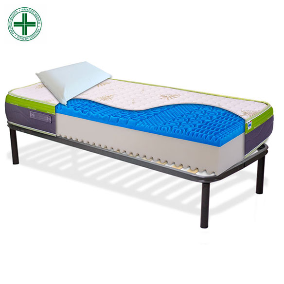 Materasso in memory gel, alto 25cm, sfoderabile con rete a doghe + cuscini - KIT TOP25 InMaterassi - 8