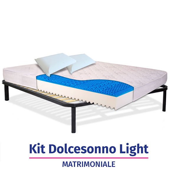 KIT Dolce Sonno Light - Materasso in Memory H18 cm bordato anallergico con rete a doghe + cuscini InMaterassi - 3