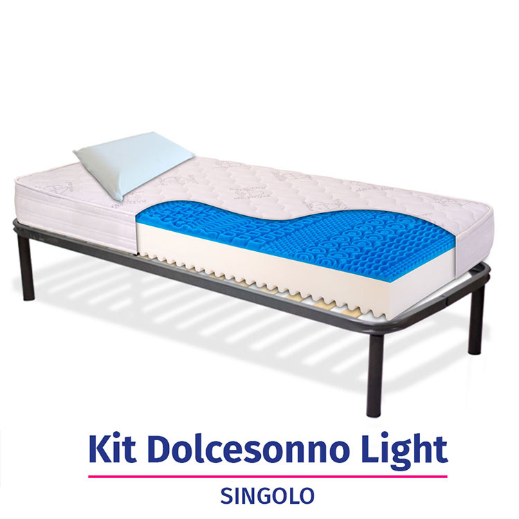 KIT Dolce Sonno Light - Materasso in Memory H18 cm bordato anallergico con rete a doghe + cuscini InMaterassi - 9