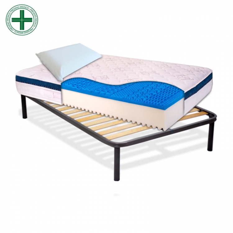 KIT Dolce Sonno - Materasso in Memory H25 cm bordato anallergico con rete a doghe + cuscini InMaterassi - 5