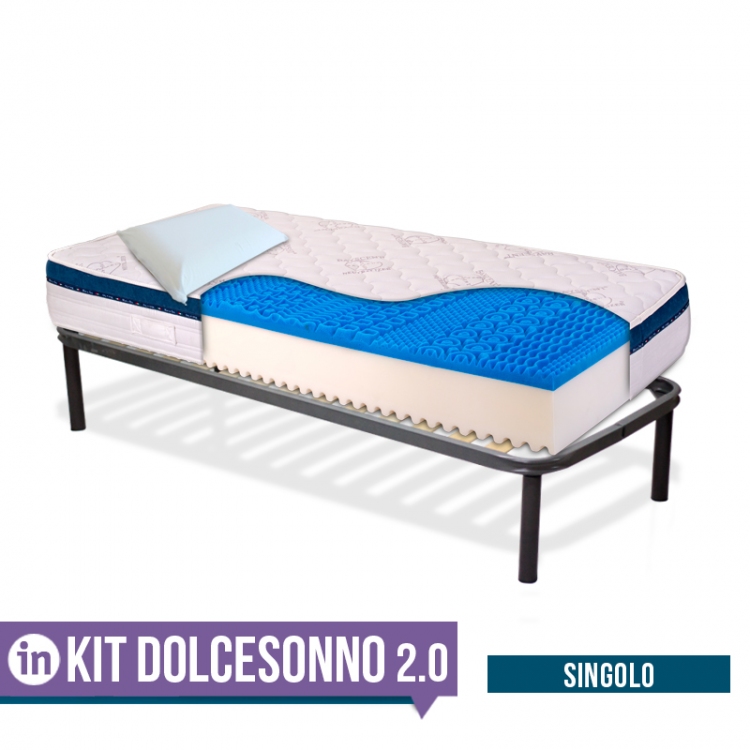 KIT Dolce Sonno - Materasso in Memory H25 cm bordato anallergico con rete a doghe + cuscini InMaterassi - 9