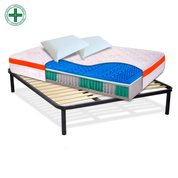 KIT INDIPENDENT - Materasso con molle indipendenti e memory + rete a doghe + cuscini in memory InMaterassi - 1