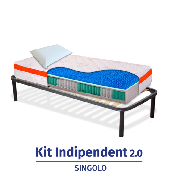 KIT INDIPENDENT - Materasso con molle indipendenti e memory + rete a doghe + cuscini in memory InMaterassi - 6 KIT INDIPENDENT - Materasso con molle indipendenti e memory + rete a doghe + cuscini in memory InMaterassi - 6