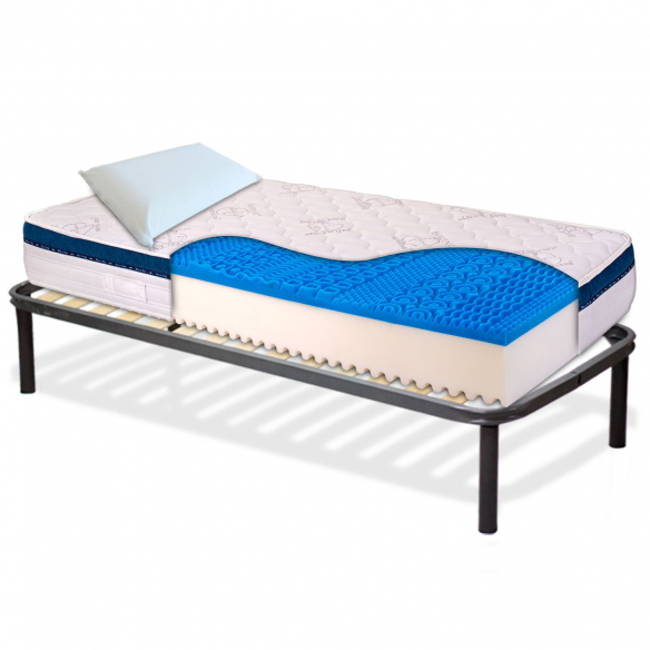 KIT Dolce Sonno - Materasso in Memory H25 cm bordato anallergico con rete a doghe + cuscini InMaterassi - 7