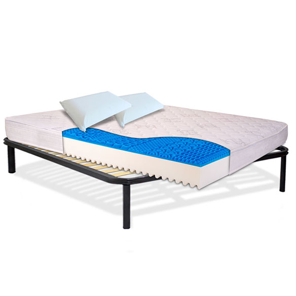 KIT Dolce Sonno Light - Materasso in Memory H18 cm bordato anallergico con rete a doghe + cuscini InMaterassi - 1