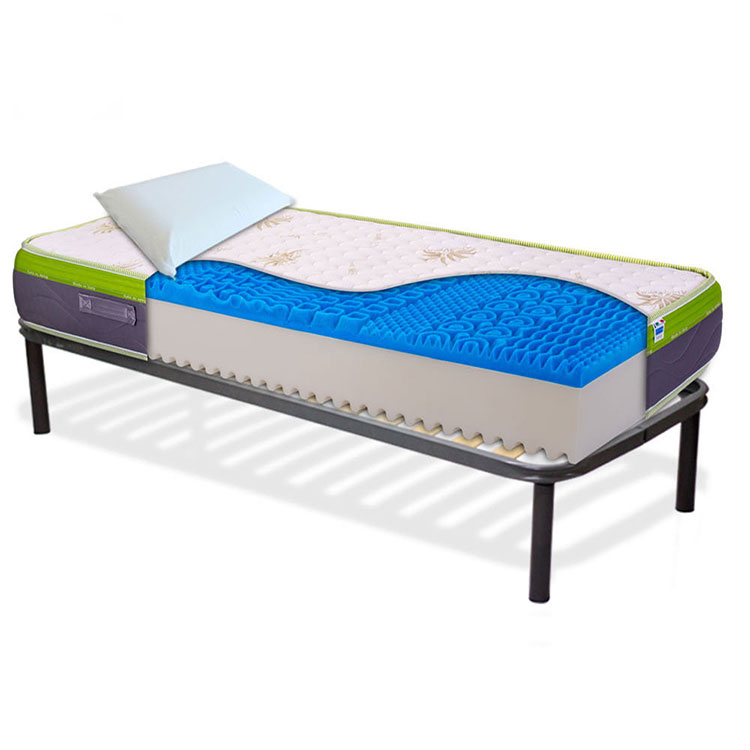 Materasso in memory gel, alto 25cm, sfoderabile con rete a doghe + cuscini - KIT TOP25 InMaterassi - 1