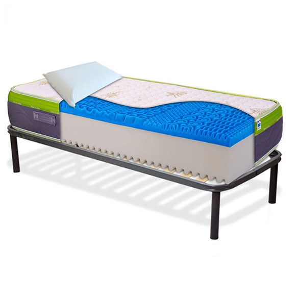 Materasso in memory gel, Alto 30cm, Ortopedico con rete a doghe + cuscini - KIT TOP30 InMaterassi - 7