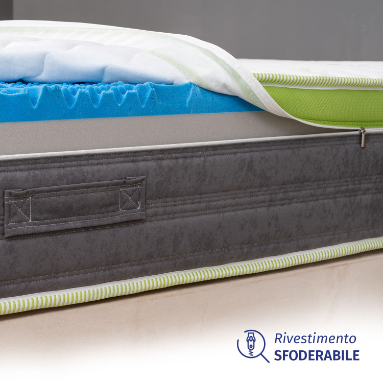 TOP25 - Materasso singolo in Memory Gel e Aloe Vera Alto 25 cm - Traspirante e Anti-Allergico InMaterassi - 5