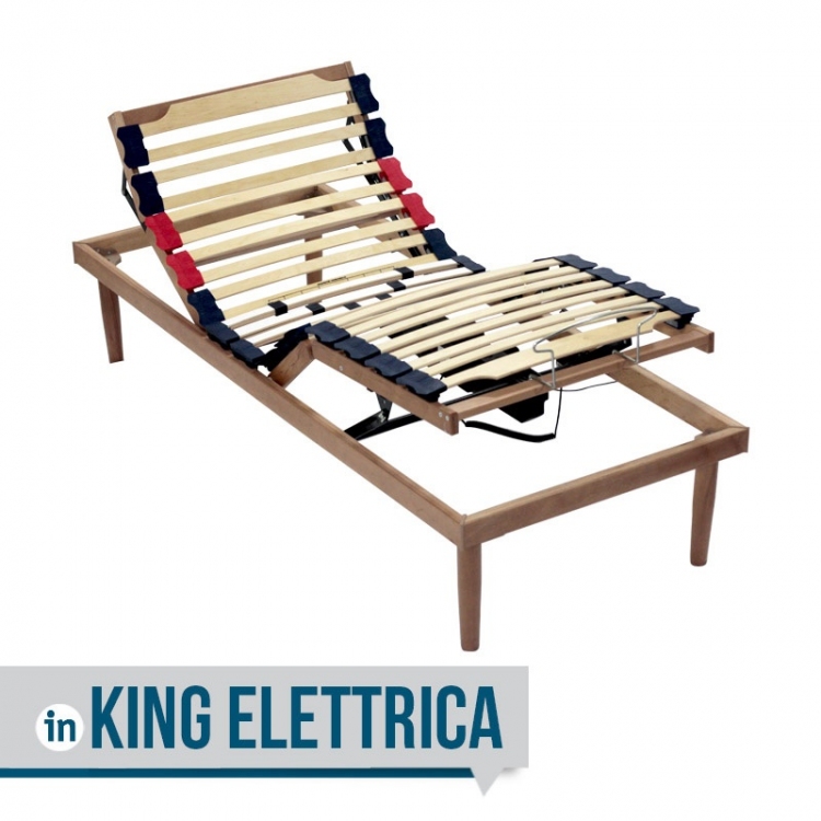 King - Rete a Doghe Elettrica in Legno di Faggio - Doppio motore con Batteria di emergenza InMaterassi - 2