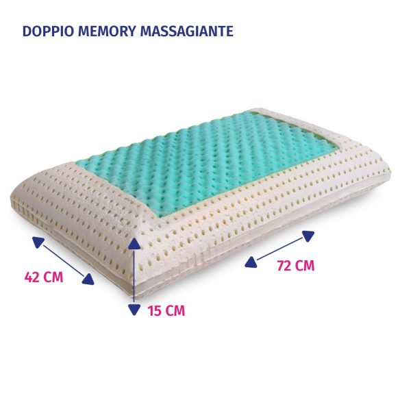 Cuscino in doppio Memory massaggiante InMaterassi - 2