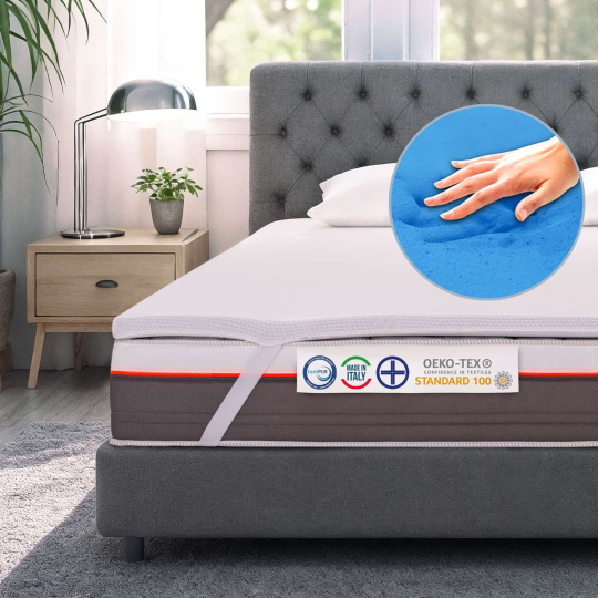Topper Memory Gel Comfort Termoregolante e Antiacaro per il Tuo Materasso InMaterassi - 1