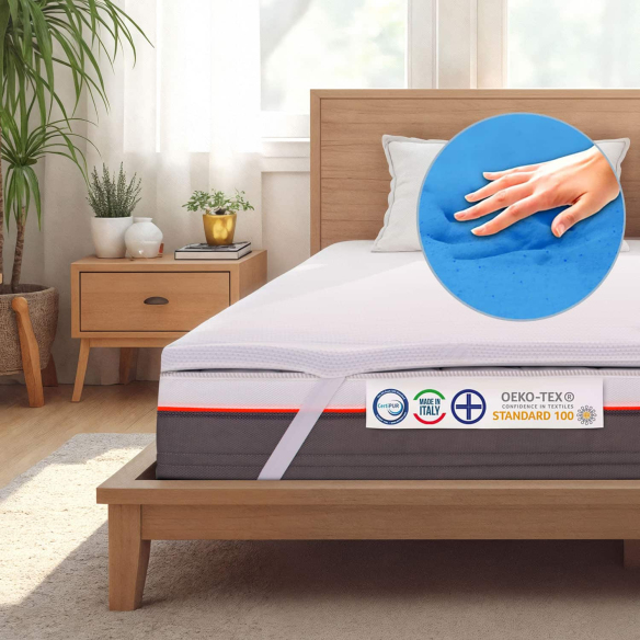 Topper Memory Gel  Comfort Termoregolante e Antiacaro per il Tuo Materasso InMaterassi - 1